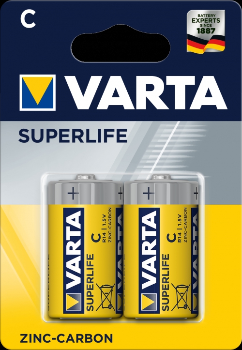 C baterijas VARTA Superlife 2gb. Cinka